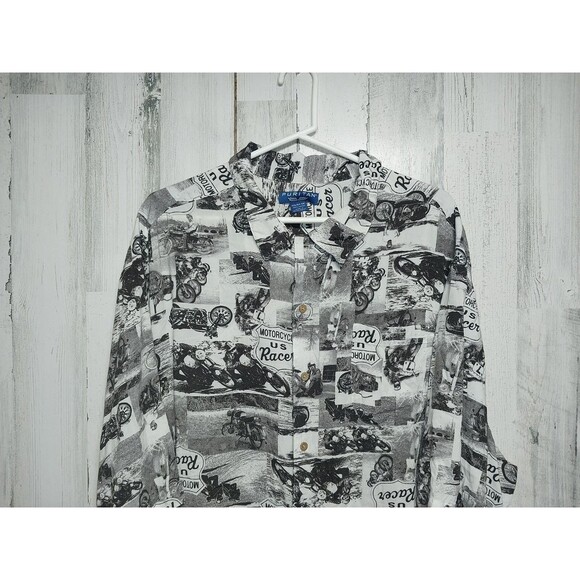 Puritan Button Up Short Sleeve Motorcycle Cafe Racer 100% Rayon 3XL - Picture 3 of 7